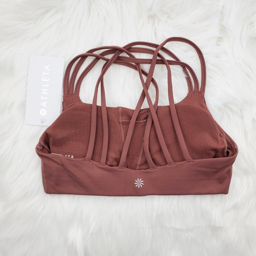 NWT Athleta Brown Hyper Focused Sports Bra - Picture 3 of 6